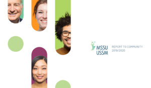 Smiling faces on the cover of the MSSU Report to Community 2019-2020