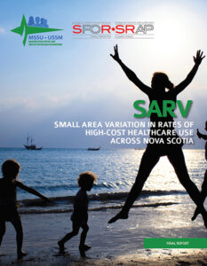Cover of SARV Report with MSSU and SPOR logos. Woman jumping on beach with two kids running by.