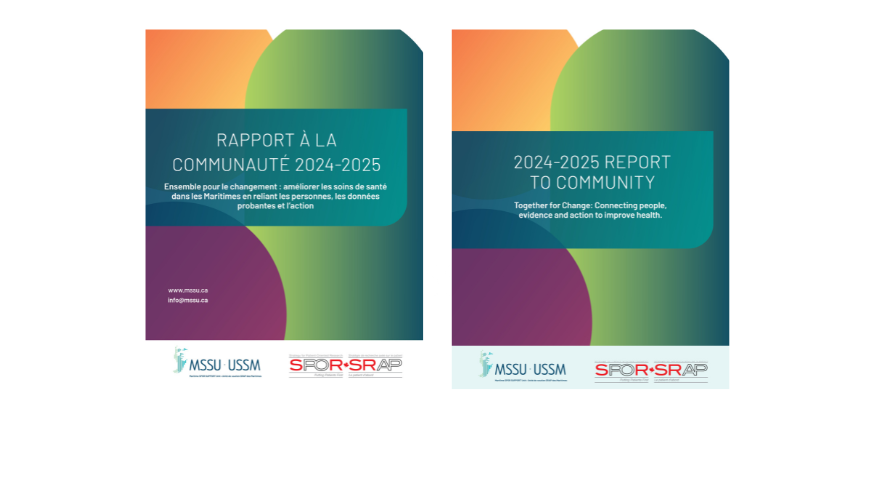Images of the French and English covers of 2025 Report to Community.